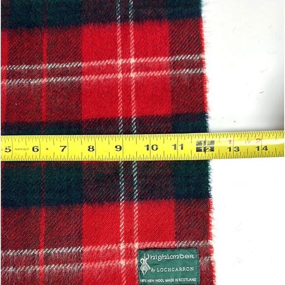 Highlander by Lochcarron Scotland Tartan Plaid Red Lambswool Scarf - Picture 8 of 8